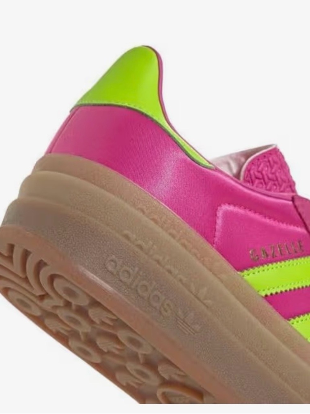 Ladies Size 9 Adidas Gazelle Bold Hot Pink & Neon Green Platform Sneakers - Picture 14 of 14
